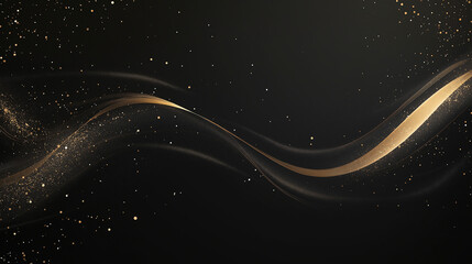 Wall Mural - gold light elements on a black background.