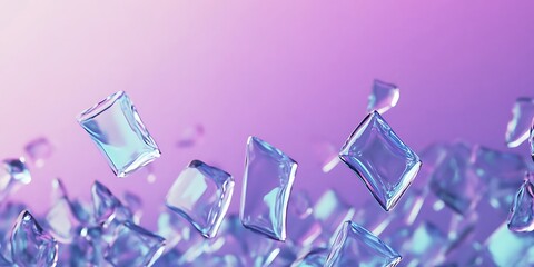 Poster - Abstract background with iridescent polygonal pattern forming a relief surface
