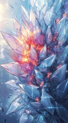 Poster - Crystallic Abstract Art with Glowing Hues