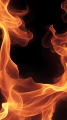 Wall Mural - dancing flames illuminating a dark background