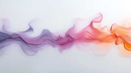 Poster - Abstract background of multi-colored cloudy spreading paint strokes on a white background