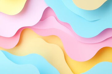 Poster - Abstract Colorful Paper Waves Background