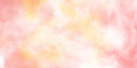Poster - Abstract pastel pink and yellow grunge texture ink effect painted with watercolor stains. Closeup of textured grunge background. beautiful and colorful watercolor used for wallpaper, banners, design. 