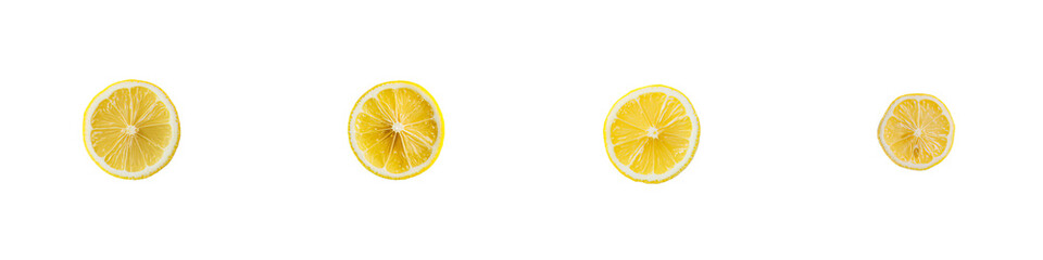Poster - An image of a single slice of juicy, ripe yellow lemon citrus fruit with a sour taste isolated on white background used in cooking and cocktails
