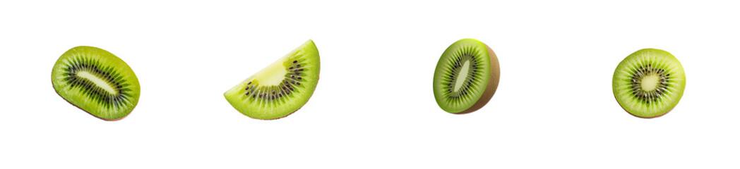Poster - Slicing a fresh kiwi fruit on a transparent background (.)