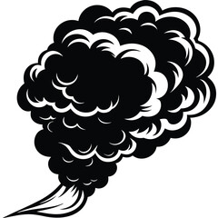 Smoke vector silhouette Illustration Isolated white background.