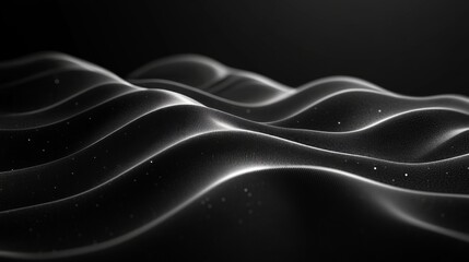 Leinwandbilder - Curves and undulations of a dark surface evoke an intriguing visual depth, as soft light accentuates the smooth waves, creating an atmospheric effect.