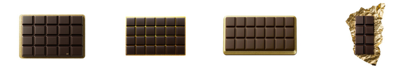 Poster - An empty chocolate packaging mockup isolated on white.