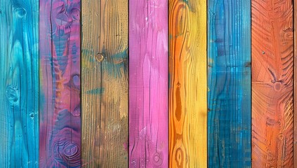 Colorful wooden planks background, vibrant colors, wood texture, a wooden...