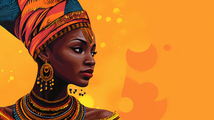 African attire. zulu woman in traditional african fashion portrait. Zulu Tribe. Illustration