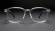 © DrMujahid - HD image of minimalist fashion glasses with clear acetate frames and a lightweight design, set against a dark charcoal background for a modern look.