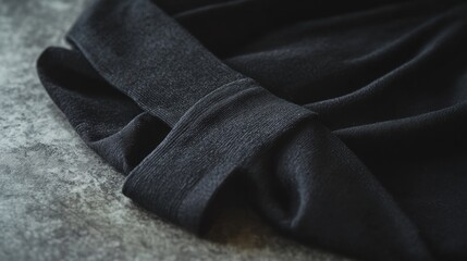Aufkleber - Minimalist sportswear is arranged neatly on a smooth table, showcasing sleek designs perfect for workouts and casual wear. Generative AI
