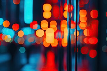 Poster - abstract colorful bokeh lights in a cityscape atmosphere