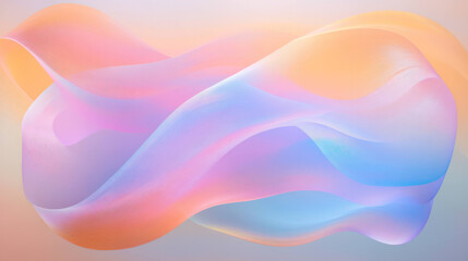 Poster - vibrant holographic light painting with swirling pastel colors creates mesmerizing visual effect. soft gradients of pink, blue, and orange evoke sense of calm and creativity