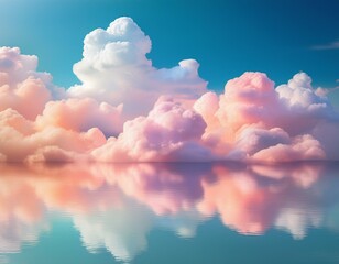 Wall Mural - background of colorful pastel clouds reflecting in the sky