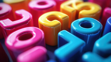 Poster - Vibrant Abstract 3D Numbers Background in Bold Colors for Graphic Design Concepts