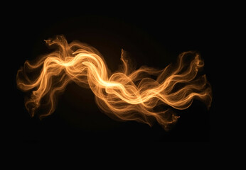 Wall Mural - a flame of fire in space on a black background