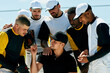 © peopleimages.com - Baseball, support and team huddle with sports field training for game challenge, outdoor exercise or workout in summer. Collaboration, wellness and men in safety gear ready for practice in uniform