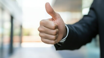 Poster - Business leader giving a thumbs-up in a corporate setting. 
