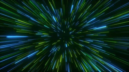 Neon starburst exploding from the center of a black screen for use as a background. Apt for opener videos or intros or technology videos.