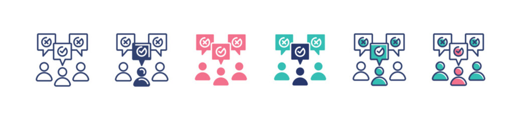 Aufkleber - employee candidate recruitment multiple choice icon set business job interview human resource potential skill hiring signs illustration