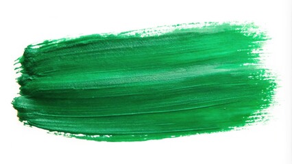 Wall Mural - Reflecting emerald green watercolor brush stroke isolated on white background