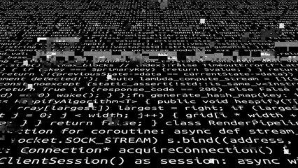 Conceptual java code of web page or javascript programming concept. Simulation of abstract software computer programming code.