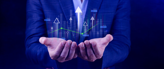 Analysis finance grow graph and market investment, Financial business plan, earnings, sale and strategy, Stock market chart, exchange financial growth diagram, invest in trading.