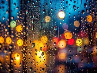 Raindrops on Window Pane - Captivating Low Light Photography for Cozy Atmosphere