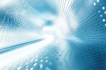 Poster - Abstract blue and white digital tunnel representing speed and technology in a modern design