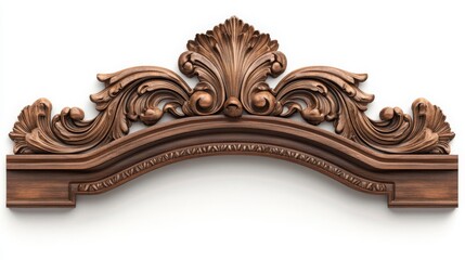 Poster - Ornate wooden arch with intricate carvings, showcasing a classic design perfect for home decor or architectural accents.