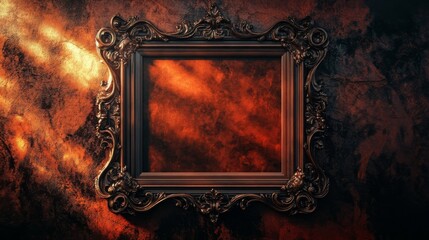 Poster - An ornate, vintage frame against a textured background, evoking mystery and depth, perfect for showcasing art or photography.