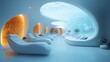 © pete99 - Futuristic spa with underwater view and lounge chairs.
