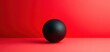 © Ai Stock Lab - Black sphere on a vibrant red background, minimalist and modern aesthetic.
