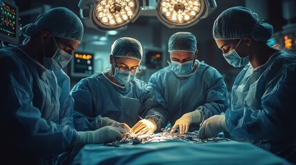 Aufkleber - A group of surgeons are performing a surgery