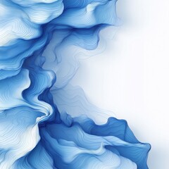 Poster - Abstract blue waves with flowing contours, creating a soothing and serene atmosphere.