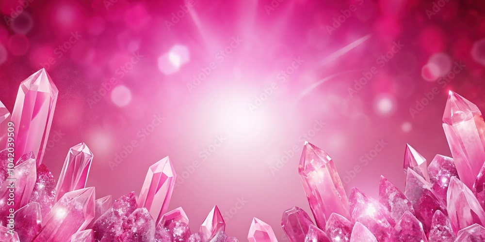 Pink wallpaper design with crystal silhouette on pink background Stock ...