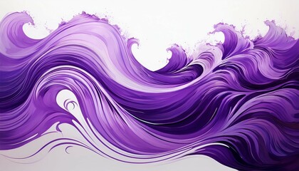 Wall Mural - a purple wave with a white background the wave is purple and has a lot of detail the background is white and the wave is the main focus of the image