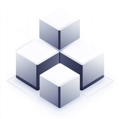 Poster - A futuristic arrangement of sleek, three-dimensional cubes in a minimalist design.