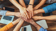 © Meta - Team Hands Stacked in Unity and Cooperation
