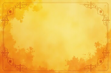 Wall Mural - Yellow orange background with texture and distressed vintage grunge and watercolor paint stains in elegant Christmas backdrop illustration 