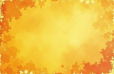 Wall Mural - Yellow orange background with texture and distressed vintage grunge and watercolor paint stains in elegant Christmas backdrop illustration 