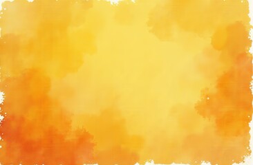 Wall Mural - Yellow orange background with texture and distressed vintage grunge and watercolor paint stains in elegant Christmas backdrop illustration 