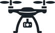 © Pixelzone - drone  vector illatrastion silhouette A simplistic representation of a drone silhouette in a flat vector style, featuring a clean design against a white background Adobe Illustrator Artwork