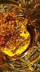 Poster - Super slow motion of ice cubes in whiskey, super macro shot. Filmed on high speed cinema camera, 1000fps.