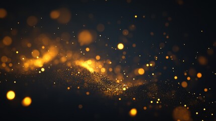Wall Mural - golden bokeh lights on dark background for luxury vibe