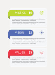 Poster - Mission,vision,values,graphic design template.eps 10 on white backgruond