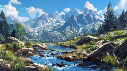 Wall Mural - Serene Mountain Lake