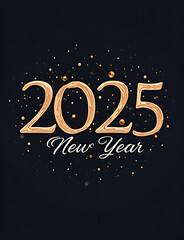 Aufkleber - The happy new year 2025 vector logo features a modern text design concept with clean lines and minimalistic flair.