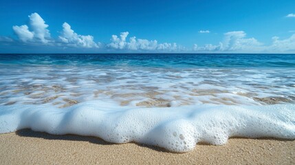 Beach with a blue sky and calm sea, summer vacation